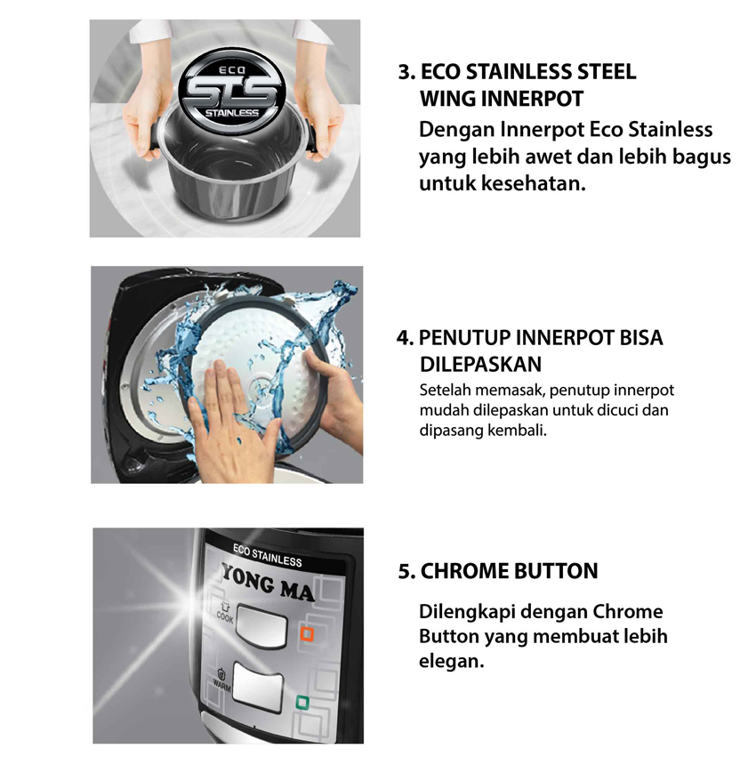 Yong Ma MagicCom Rice Cooker 2L - SMC 4053 | SMC4053 Hitam 